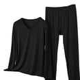 thumbnail image 5 of ylioge M-5X Plus Size 2 Piece Modal-Pajamas for Women Sets Casual Solid Color Long Sleeve Tops and Pants Comfortable Loungewear Homewear Pajama Set, 5 of 5