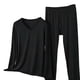 thumbnail image 5 of Conjunto de Ropa Interior Larga de Mujer Cuello en V Manga Larga Lencería Casual Ropa de Dormir Pajama Set Confort Suave, Lencería de Manga Larga para Mujeres, 5 of 5