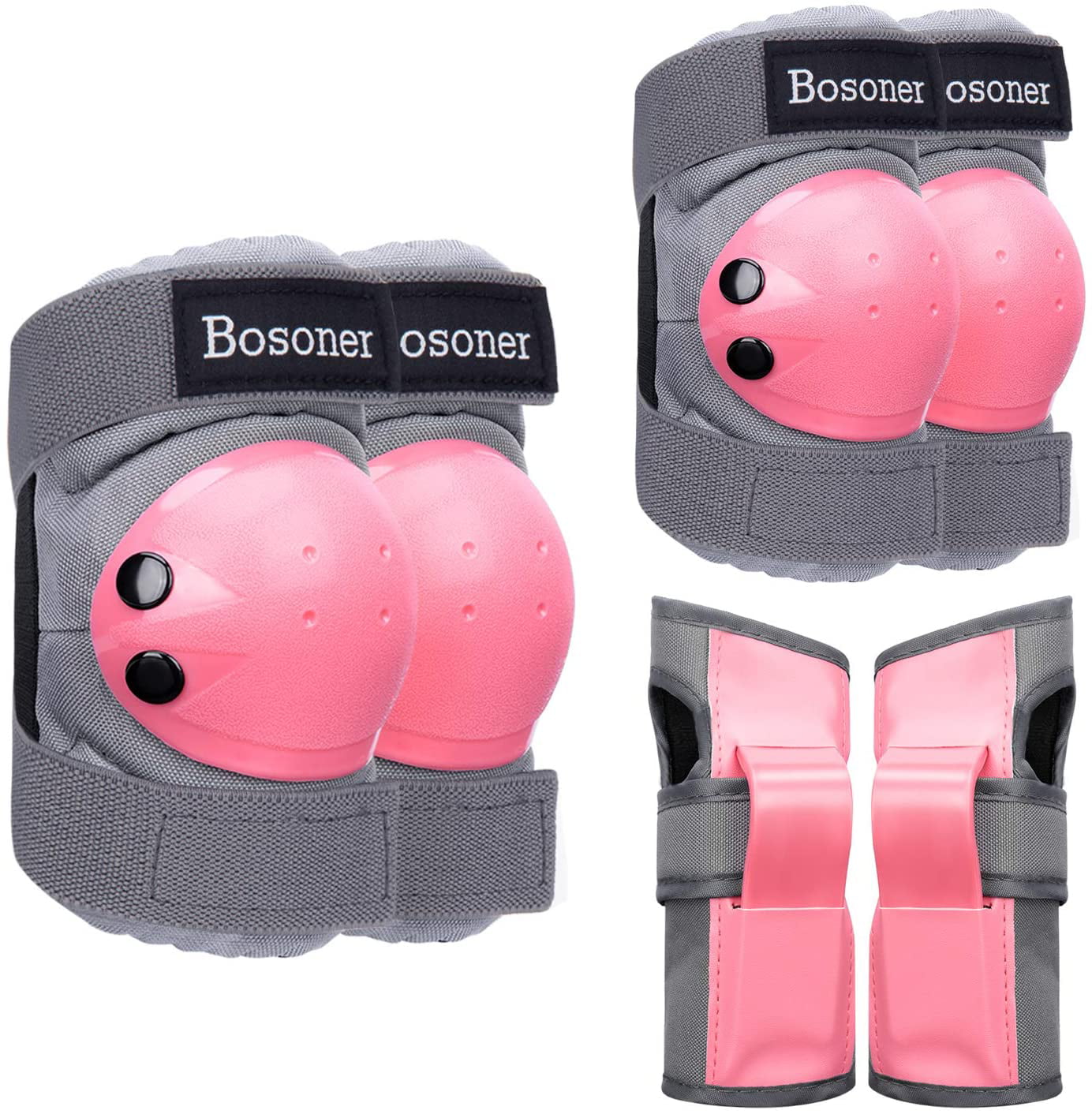 Youth Kids Pink Safe Cycling Roller Skating Knee Elbow Wrist Guard Protect Pad 