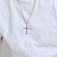 thumbnail image 4 of Cross Necklace for Men Stainless Steel Wrench Cross Pendant Necklace with 24" Box Chain Jewelry for Men Father Son Boyfriend, 4 of 4