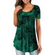 thumbnail image 2 of Camiseta de mujer Jumpingount con estampado floral manga corta cuello redondo blusa plisada tipo 4 M, 2 of 5