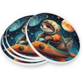 thumbnail image 3 of Space Sloth Astronaut Coasters Absorbent Moisture Non-Slip Drink Coaster Ceramic Stone with Cork Base Desktop Protection Prevent Furniture Damage 2PCS Home Decor, 3 of 6