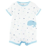 Carters Baby Clothing Outfit Boys Snap-Up Cotton Romper Whale Print White
