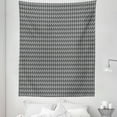thumbnail image 1 of Black and White Tapestry, Monochrome Rhombus with Lines and Dots Geometric Composition of Shapes, Fabric Wall Hanging Decor for Bedroom Living Room Dorm, 5 Sizes, Black and White, by Ambesonne, 1 of 1