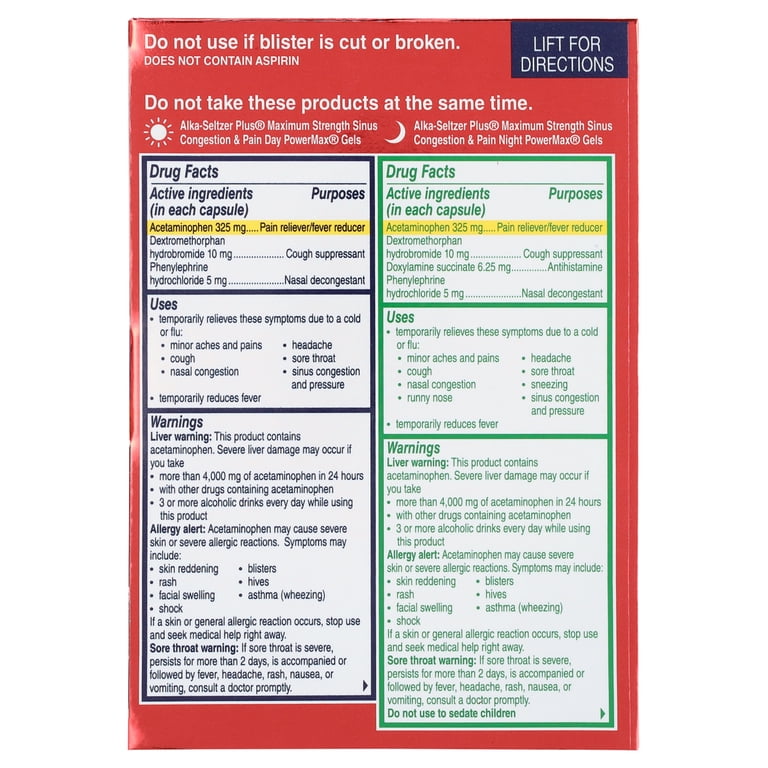 Alka-Seltzer Plus Maximum Strength Sinus Cold Day Night, 43% OFF