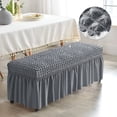 thumbnail image 2 of AUQ 2026 New 2Pcs Ottoman Cover,Elastic Band Design Ottoman Cover Rectangular,Skirt Edge Design Ottoman Cover with Skirt,Beige,22*19*6cm, 2 of 4