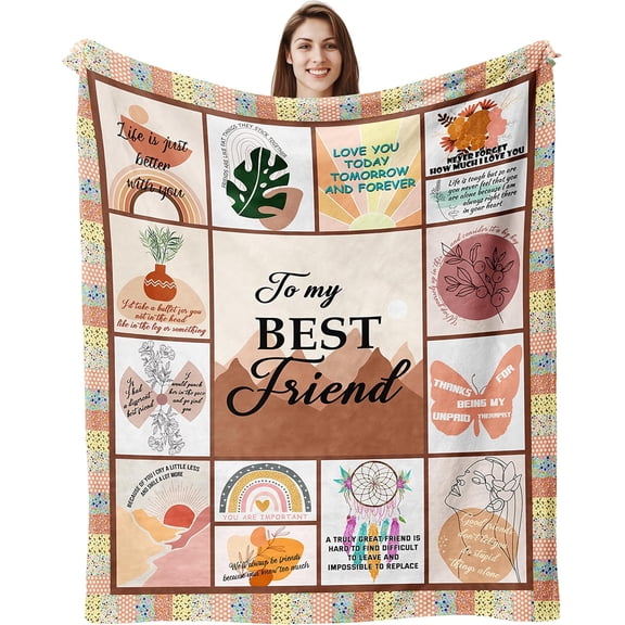 Friend Gifts for Women, Best Friend Blanket 60”x50”, Friendship Gifts for Women, Best Friend Birthday Gifts for Women, Gifts for Best Friend Women, Women Friend Gifts Ideas, Friend Throw