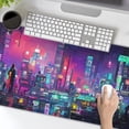 thumbnail image 5 of Retro Japanese Anime Gaming Mouse Pad XL Cool Dark Purple Red Vaporwave City Extended Large Desk Mat Big Mousepad Non-Slip Rubber Base Stitched Edge Long Desk Pad for Desktop Computer,31.5×11.8 in, 5 of 6