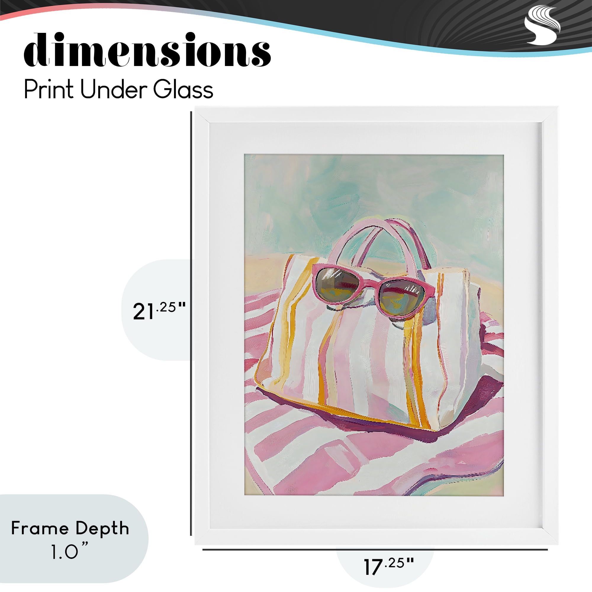 Stupell Industries Beach Bag & Sunglasses White Framed Print Under Glass, design by The Prints Vibe