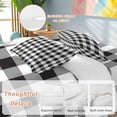 thumbnail image 3 of Black and White Checkered Duvet Cover Set, Farmhouse Buffalo Plaid Soft Duvet Cover Twin Size Bedding Set 4 Pieces, 1 Quiltcover and 2 Pillowcases with Zipper, 1 Bed Sheet for All Seasons, 3 of 9