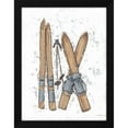 thumbnail image 2 of Sara Baker 15x18 Black Modern Wood Framed Wall Art Titled - Winter Gear Vintage Ski, 2 of 6