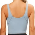 thumbnail image 4 of KAWELL 2PACK Women's Longline Sports Bra Wirefree Padded Medium Support Yoga Bras Gym Running Workout Tank Tops, 4 of 6