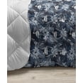 thumbnail image 3 of Hawaiian Down Alternative Comforter, Hibiscus Flower Silhouettes Repetition Aloha Summer Party Themes Print, Microfiber Quilt for All Season, 5 Sizes, Night Blue and White, by Ambesonne, 3 of 3