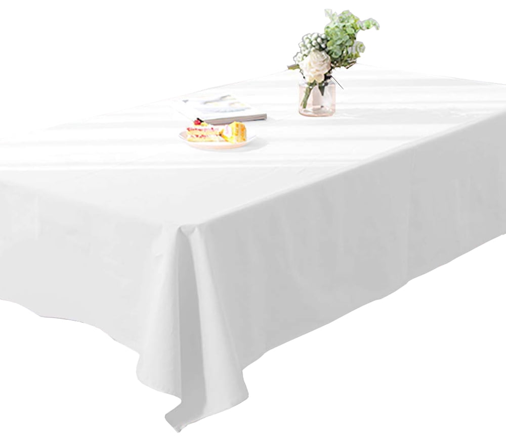 White 52" X 90" Rectangle Table Cover Cloths Fabric PLAIN Polyester Tablecloth