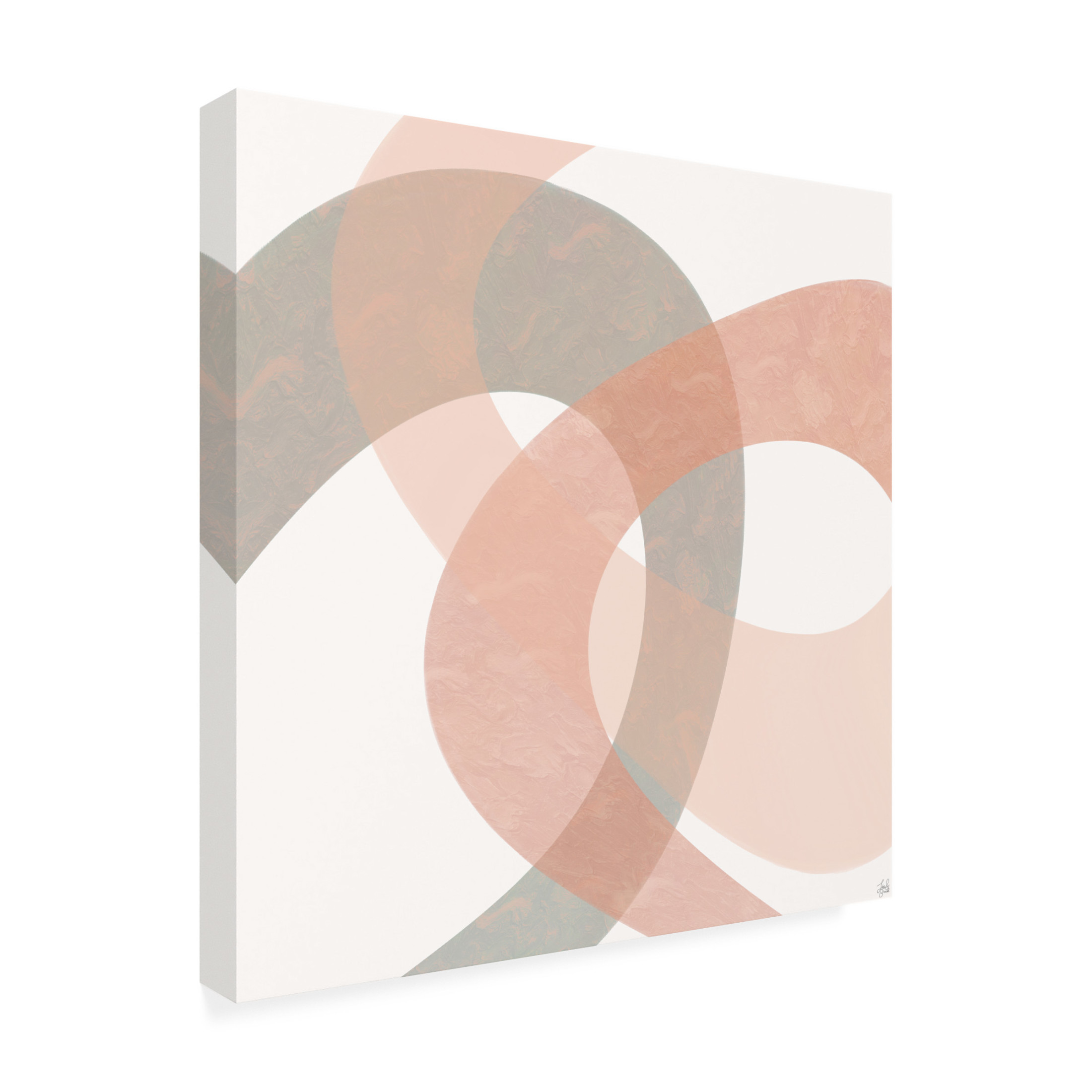 Canvas Wall Art - Line and Brush 'Ring Textured Overlay 1' Wall Art for Living Room, Bedroom, or Office Décor by Trademark Fine Art - 35 x 35 Inches