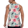 thumbnail image 3 of Gaeub Roses and Butterflies Men's Athletic Tank Top, Workout Sleeveless Shirts, Running Tank Tops for Gym, Running, Training - 4X-Large, 3 of 9