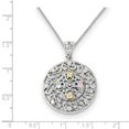 thumbnail image 2 of Finest Gold Sentimental Expressions Sterling Silver Rhodium-Plated CZ Bliss 18 in. Necklace, 2 of 6