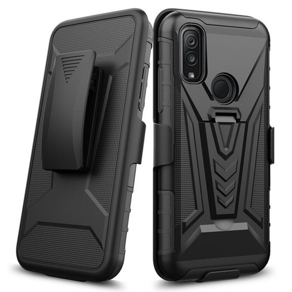 Kaleidio Case For Kyocera DuraSport 5G UW C6930 [Transform] Rugged Holster [Belt Clip][Shockproof] Armor Cover [Kickstand] [Black/Black]