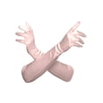 thumbnail image 1 of Gravity Threads Gants en Satin pour Femmes 18 Pouces Pêche Clair, 1 of 2