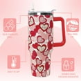 thumbnail image 5 of 40 oz Red Valentine Love Hearts Travel Mug with Handle - Stainless Steel Insulated Coffee Tumbler Cup, Gift for Women, Anniversary, Wedding, Birthday, 5 of 6