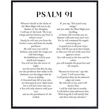 Psalm 91 Bible Verse Wall Art – Spiritual Scripture Poster Print – Christian Home Decor and Religious Gift for Faith Lovers