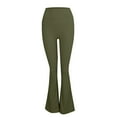 thumbnail image 4 of iHPH7 Flared Yoga Pants Athleisure Women Bootcut Pants for Women Workout Pants Women Womens Fall Pants Bootcut Yoga Pants Bell Bottom Pants for Women Green L, 4 of 6
