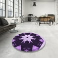 thumbnail image 4 of Ahgly Company Machine Washable Indoor Rectangle Transitional Dark Purple Area Rugs, 5' x 7', 4 of 7