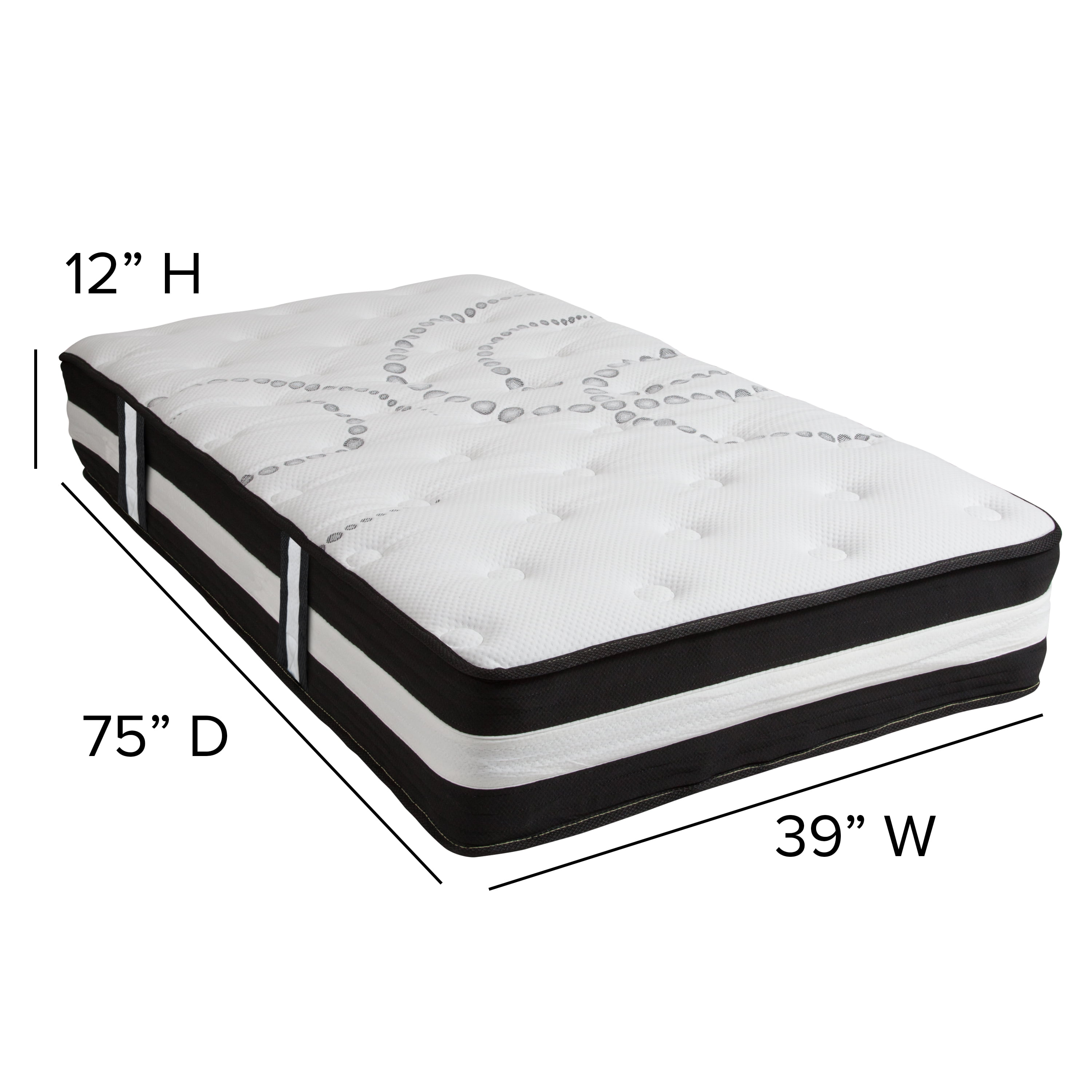 Capri Comfortable Sleep 12 Inch Memory Foam and Pocket Spring Mattress-In-A-Box