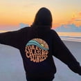 thumbnail image 3 of Fleece-lined Sunset Print Kangaroo Pocket Drawstring Hoodie, 3 of 9