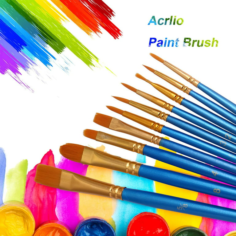 8 Pcs Professional Paint Brushes Different Shape Nylon Hair Artist Painting  Brush For Acrylic Oil Watercolor Art Supplies
