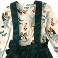 thumbnail image 2 of Infant & Toddler Girls Green Velvet Bluey Christmas Dress 2pc Jumper Set 5T, 2 of 2
