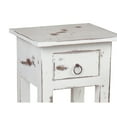 thumbnail image 4 of Shabby Chic Cottage 11.8 in. Heavy Distressed Whitewash Square Solid Wood End Table with 1 Drawer, 4 of 5