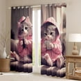 thumbnail image 3 of Feelyou Kawaii Couple Cat Black Out Curtains, Cute Kitten Lover Curtains Pack of 2 (42x63 Each), Teens Kids Boys Girls Bedroom Curtains, Blackout Curtains Bedroom Decor, 3 of 7