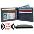 thumbnail image 2 of Men's RFID Blocking ID Window Multi-Card Travel Bifold Genuine Leather Pocket Wallet - in Gift Box, 2 of 7