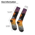 thumbnail image 2 of Xecao Abstract Pattern Penguin print thigh-high socks, crafted for both men and women with a stretchy, high-opaque design perfect for daily wear, 2 of 6