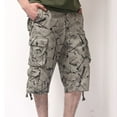 thumbnail image 4 of SWSMCLT Men's Cotton Cargo Shorts Printed Summer Casual Cropped Work Utility Capri Pants Designer Fashion Belted Grey 34, 4 of 4