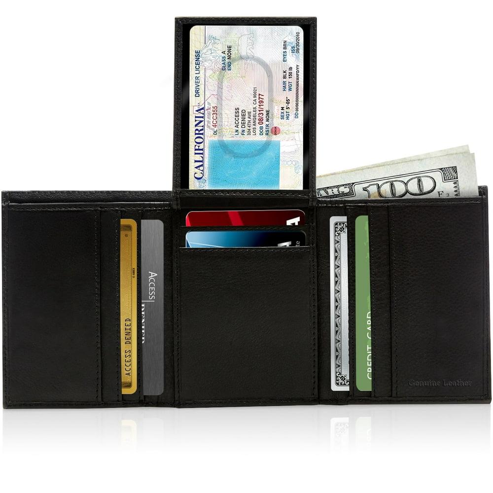 Access Denied - Genuine Leather Trifold Wallets For Men - Mens Wallet ...