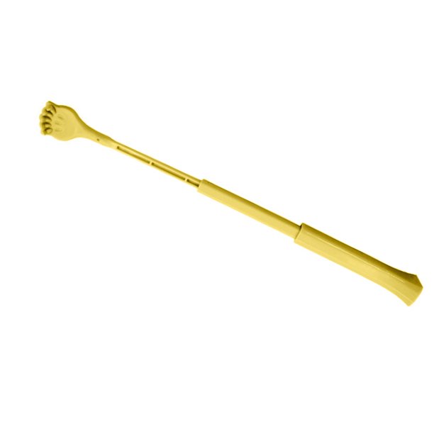 Rascador de espalda, palo para rascar la espalda, mango largo telescópico, agarre largo extensible Amarillo