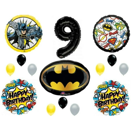 Batman 9th Birthday Balloons Decoration Supplies Party Ninth Justice League
