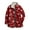 Brick Red, variant on felwors Women's Red Christmas Quilted Jacket - Holiday Winter Coat with Stockings, Candy Canes Holly Patterns Wine, S