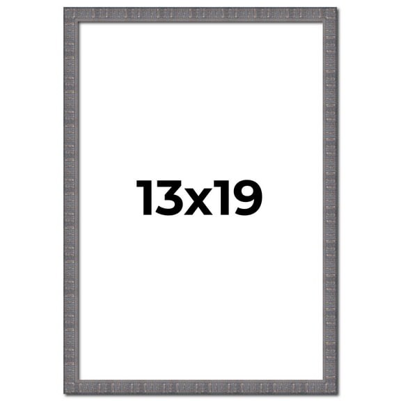 13x19 Frame Slate Blue Distressed Rustic Solid Wood Picture Frame | 0.75 Inch Moulding Width |