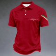 thumbnail image 4 of T Shirts for Men Arrival Italian National Day Theme Print Mens formal Shirts,Red,4XL, 4 of 5
