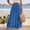 Blue, variant on Women's Smocked Elastic Maxi Skirt, Waist Rivet Crinkle Woven Fabric, Voluminous Swing Hem for Beach Shoots Yellow XL