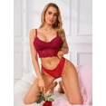 thumbnail image 5 of DARING DIVA Women's V Neck Wireless Adjustable Spaghetti Straps Padded Bras Medium Red, 5 of 6