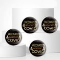 thumbnail image 5 of 9 Pcs Black Gold Vaccine Button Pins Vaccinated Against Covid Leaf Pattern For Men's/Women's Brooches or Doctors Nurses Hospitals 2-1/4 Inch Colorful, 5 of 7