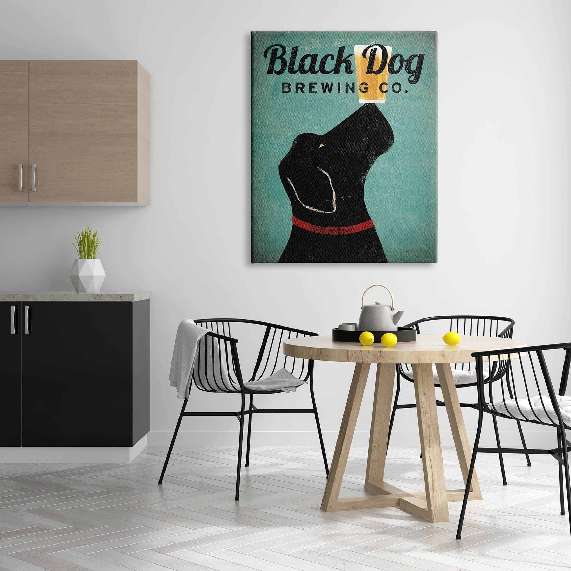Stupell Industries Black Dog Brewing Antique Beer Sign Graphic Art Gallery Wrapped Canvas Print Wall Art, Design by Ryan Fowler