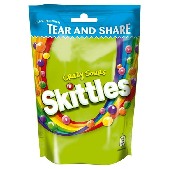 Skittles crazy Sour Pouch - 174g - Pack of 2 (174g x 2 Pouches)