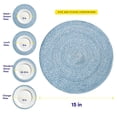 thumbnail image 4 of Two Tone Cotton 15" Round Woven Placemat Sets, 4-Pack Dark Blue, 4 of 7