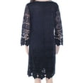 thumbnail image 2 of Alfani Womens Crochet-Trim A-line Dress, Black, Small, 2 of 3
