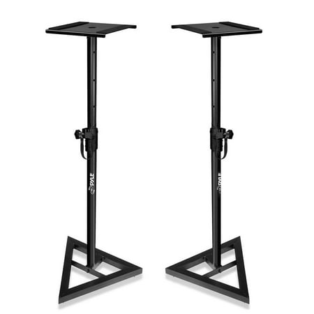 Height Speaker Stand - Pyle Heavy Duty Telescoping Height Adjustment Monitor Speaker Stands (Pair)